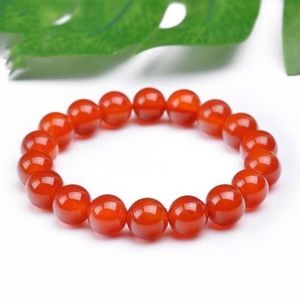 10mm Red Crystal Beaded Stretch Bracelet for Women